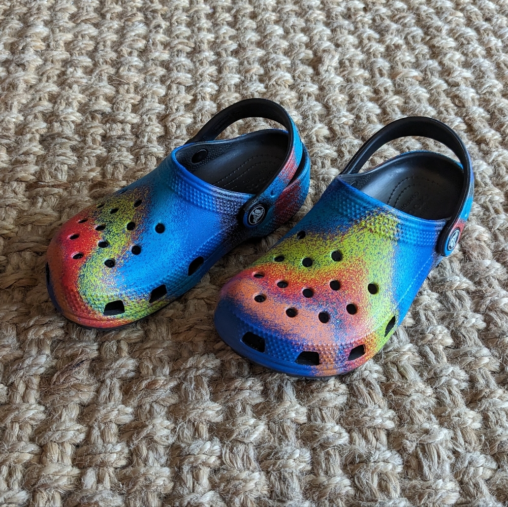 Girls tie-dye Crocs